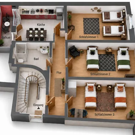 Διαμέρισμα Krelax Urban Gold - 4 Bedrooms - Balcony - Large Parking Space - Smart Tvs - Location - Up To 8 Guests Πφορτζχάιμ