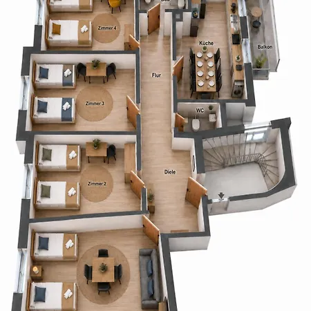 Krelax Urban Gold - 4 Bedrooms - Balcony - Large Parking Space - Smart Tvs - Location - Up To 8 Guests * Πφορτζχάιμ