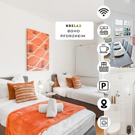 Krelax Urban Gold - 4 Bedrooms - Balcony - Large Parking Space - Smart Tvs - Location - Up To 8 Guests Πφορτζχάιμ